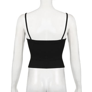 Lace up sweetheart neck cami top