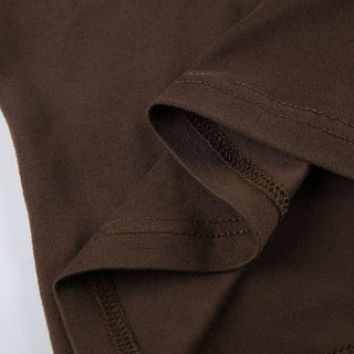 V neck long sleeve lace hem ruched bowknot top