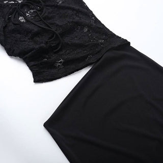 Sleeveless lace hollow out cut out maxi dress