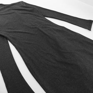 Long sleeve slit high neck solid maxi dress-final-sale