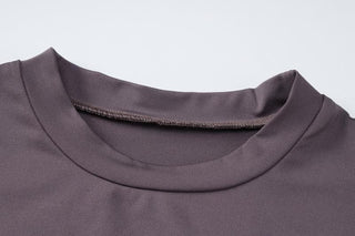 Short sleeve solid crewneck crop top