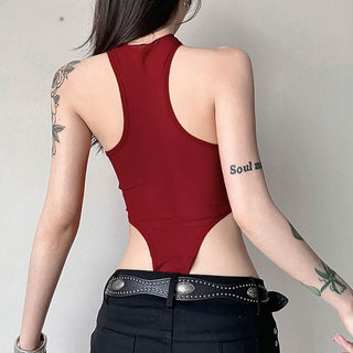 Crewneck mesh solid button bodysuit