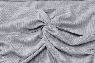 Long sleeve off shoulder ruched maxi dress