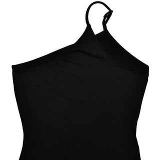 One shoulder irregular contrast cami maxi dress