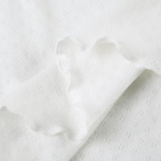 Long sleeve textured flower applique crop top