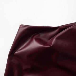 One shoulder PU leather ruched backless top