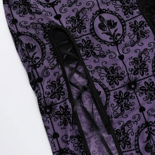 Short sleeve high neck print high slit button midi dress-final-sale