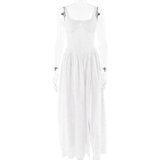 Sweetheart neck ruched textured ruffle cami maxi dress-final-sale