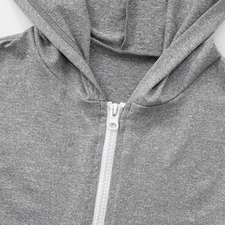 Hoodie zip-up contrast sports pants set