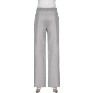 Striped self tie straight leg pant