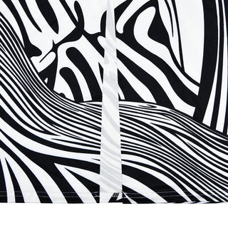 Zebra print hollow out high neck cut out maxi dress