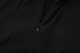 Turnover collar long sleeve zip-up button bodysuit