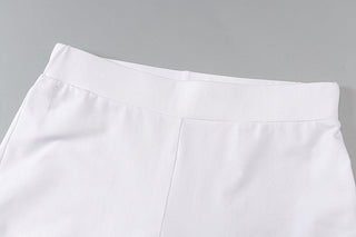 Short sleeve crewneck solid pant set