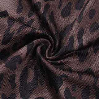 V neck leopard print ruffle backless cami top