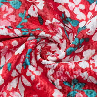 V neck flower print pleated cami mini dress
