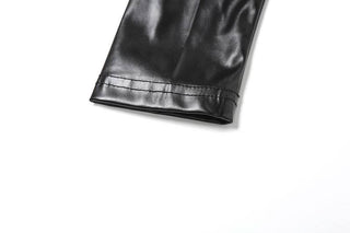 Halter PU leather lace up hollow out gloves bodysuit