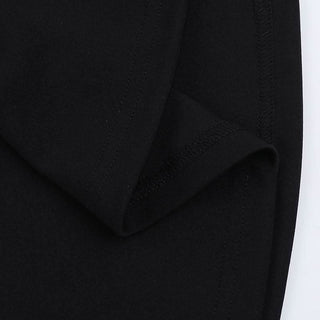 Deep V neck flower applique solid maxi dress