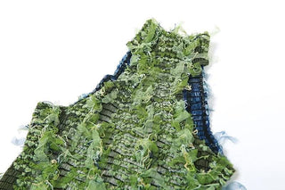 Halter high neck contrast textured backless midi dress-final-sale