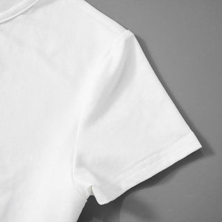 Crewneck short sleeve doll pattern contrast top