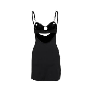 Sweetheart neck o ring hollow out ruched cami cut out mini dress