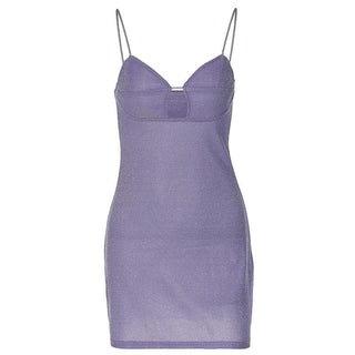 Textured solid hollow out v neck backless cut out mini dress