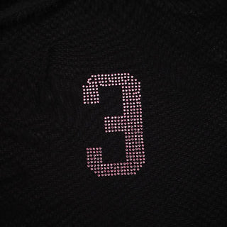 Long sleeve crewneck mesh beaded top