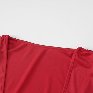 Deep V neck ruched solid mini dress