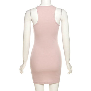 U neck solid cami mini dress