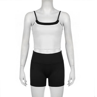 U neck contrast 2 piece cami pant set