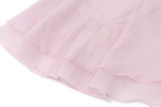 Halter off shoulder long sleeve ruffle metal applique mini dress