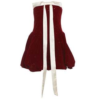 Bowknot smocked ruched backless tube mini dress