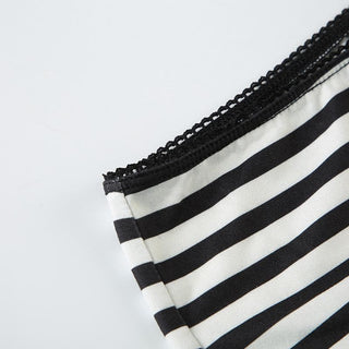 Striped print cap sleeve bowknot pant set