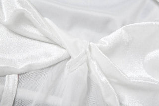 Velvet mesh patchwork long sleeve self tie bodysuit