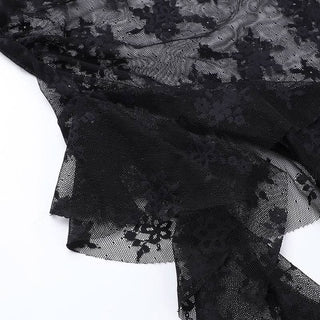 Lace cross applique irregular tube mini dress