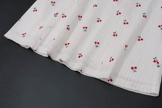 Halter v neck cherry print bowknot mini dress