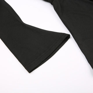 Cowl neck solid long flared sleeve hoodie 2-way top