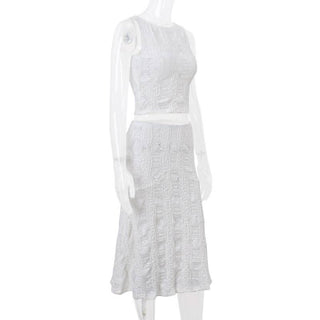 Crewneck sleeveless maxi skirt set