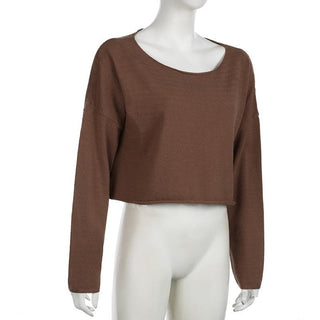 Long sleeve knitted solid top