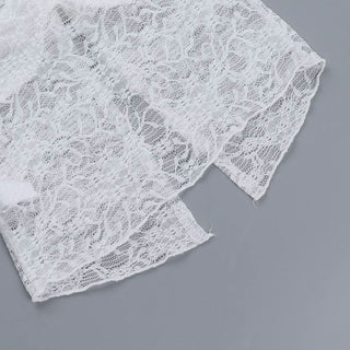 Lace slit ruched bowknot spaghetti strap top