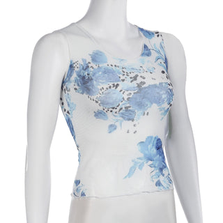 U neck sleeveless flower print top