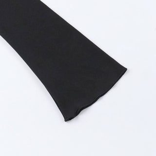 Irregular long sleeve hollow out o ring cut out mini dress