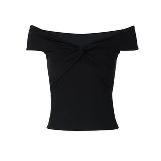 Short sleeve off shoulder ruched top