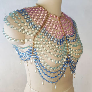 Halter beaded backless hollow out crop cut out top