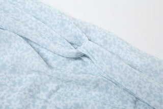 Sheer mesh ruffle flower print tube midi dress