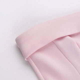 Pink corset backless tube mini dress