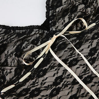 Cap sleeve v neck lace knotted backless top