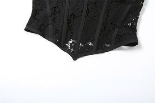 Halter corset lace backless top