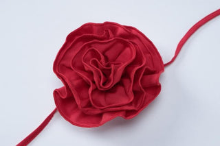 Rose applique ruched ruffle knotted cami mini dress