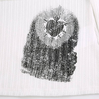 Off shoulder long sleeve ruched abstract top