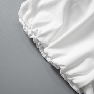 One shoulder irregular ruched solid crop top